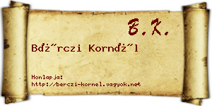 Bérczi Kornél névjegykártya