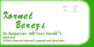 kornel berczi business card